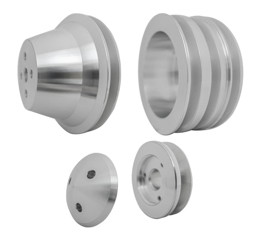 Small Block Ford V-Belt Pulley Kit - 2.5" - 4 Bolt - Late
