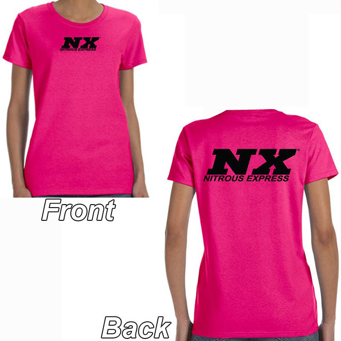 Nitrous Express - Pink T-Shirt With Black NX Logo Front And Back XL - 16533
