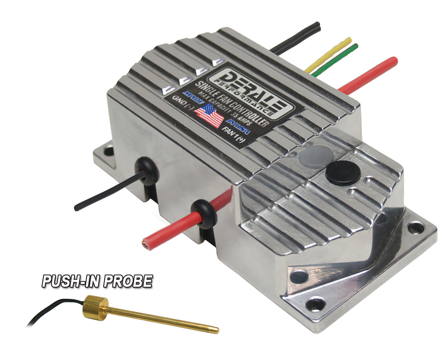High Amperage Adjustable Single Electric Fan Controller Push In Probe