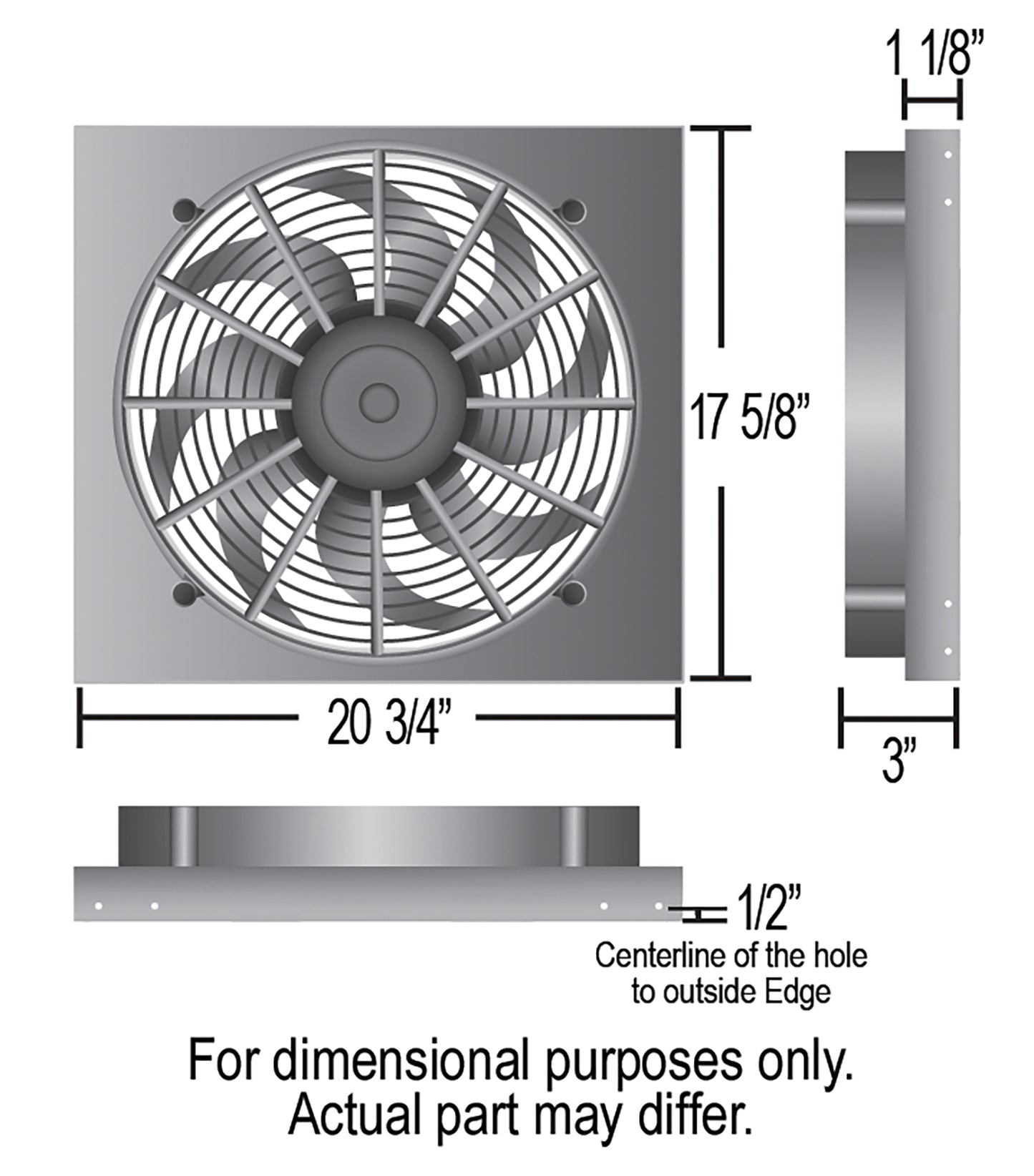 Powerpack - High Output Single 17" Electric RAD Fan/Aluminum Shroud Kit