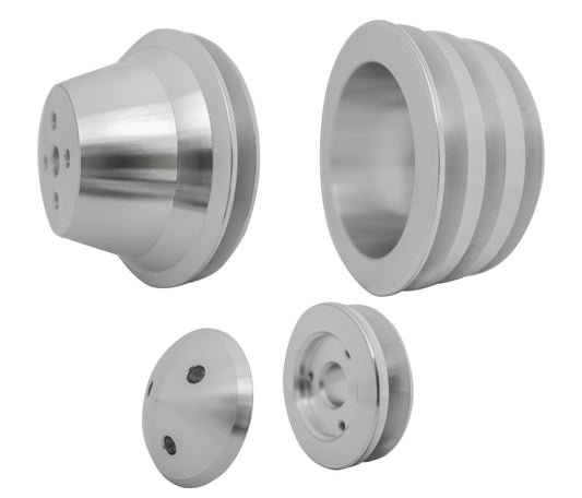 Small Block Ford Pulley Kit - 3" - High Flow - 3V  Late  4 Bolt