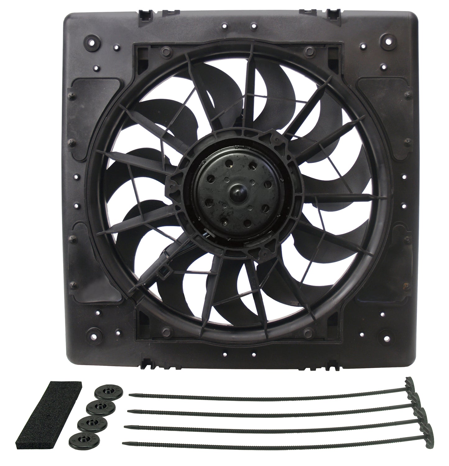 12" High Output Single RAD Puller Fan With Molded Shroud