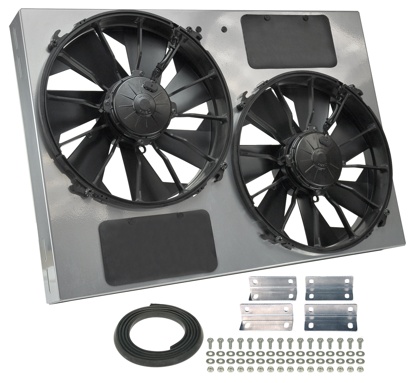 Powerpack - High Output Dual 12" Electric RAD Fan/Powder Coated Steel Shroud Kit