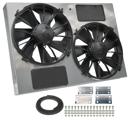 Powerpack - High Output Dual 12" Electric RAD Fan/Powder Coated Steel Shroud Kit