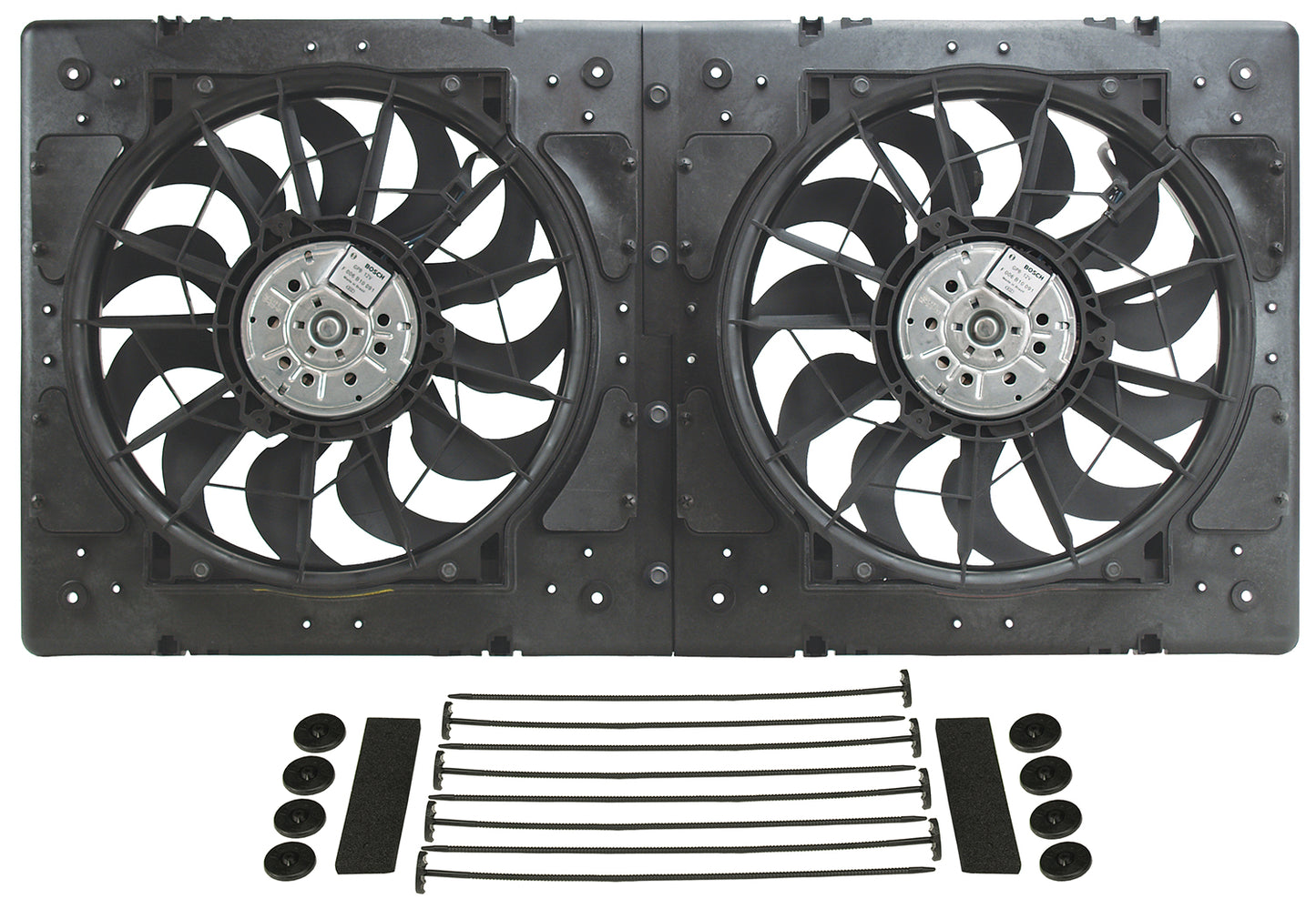 High Output Dual 12" Electric RAD Fan/Plastic Shroud Kit