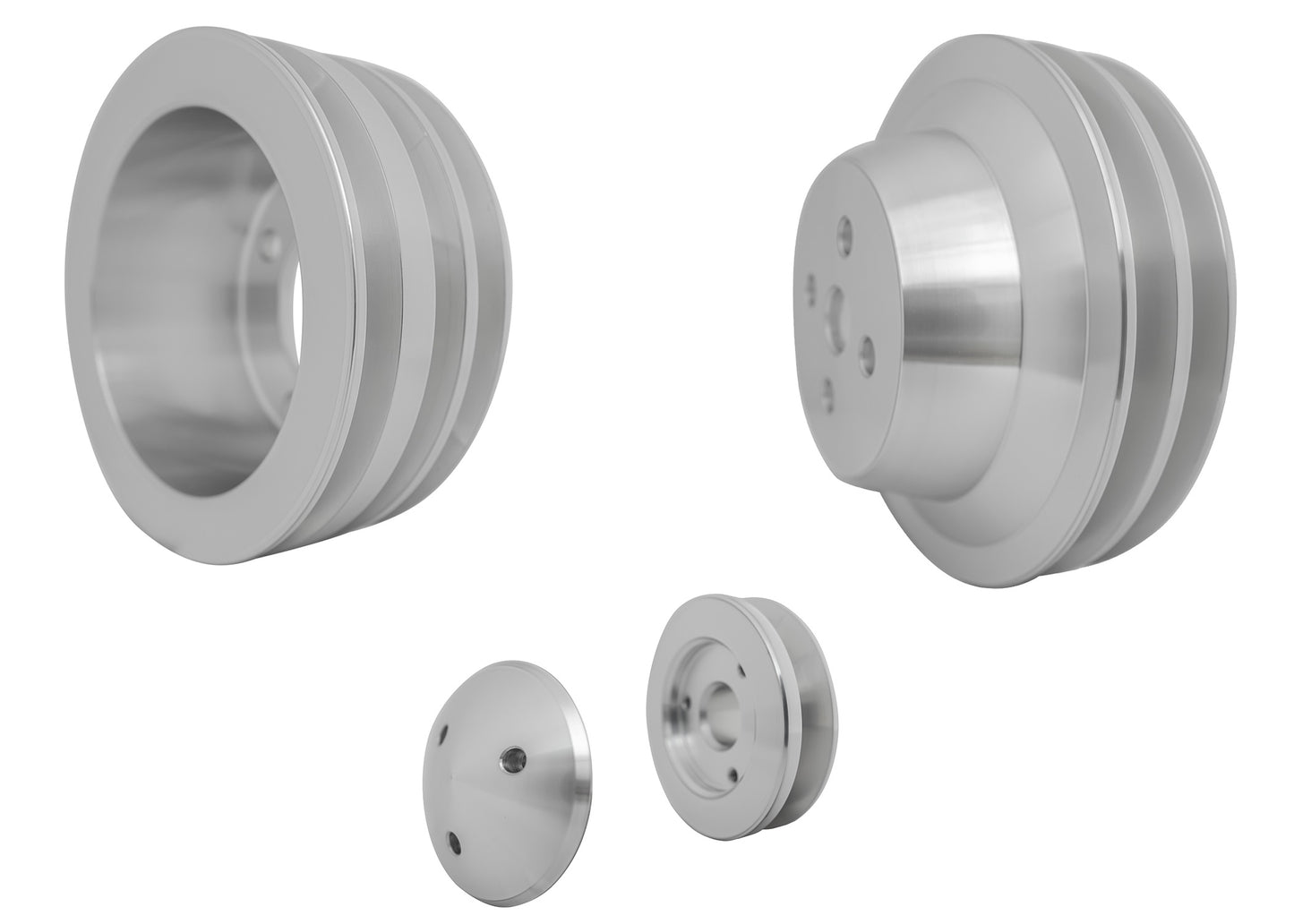 Small Block Ford V-Belt Pulley Kit - 3V - 4 Bolt - Early