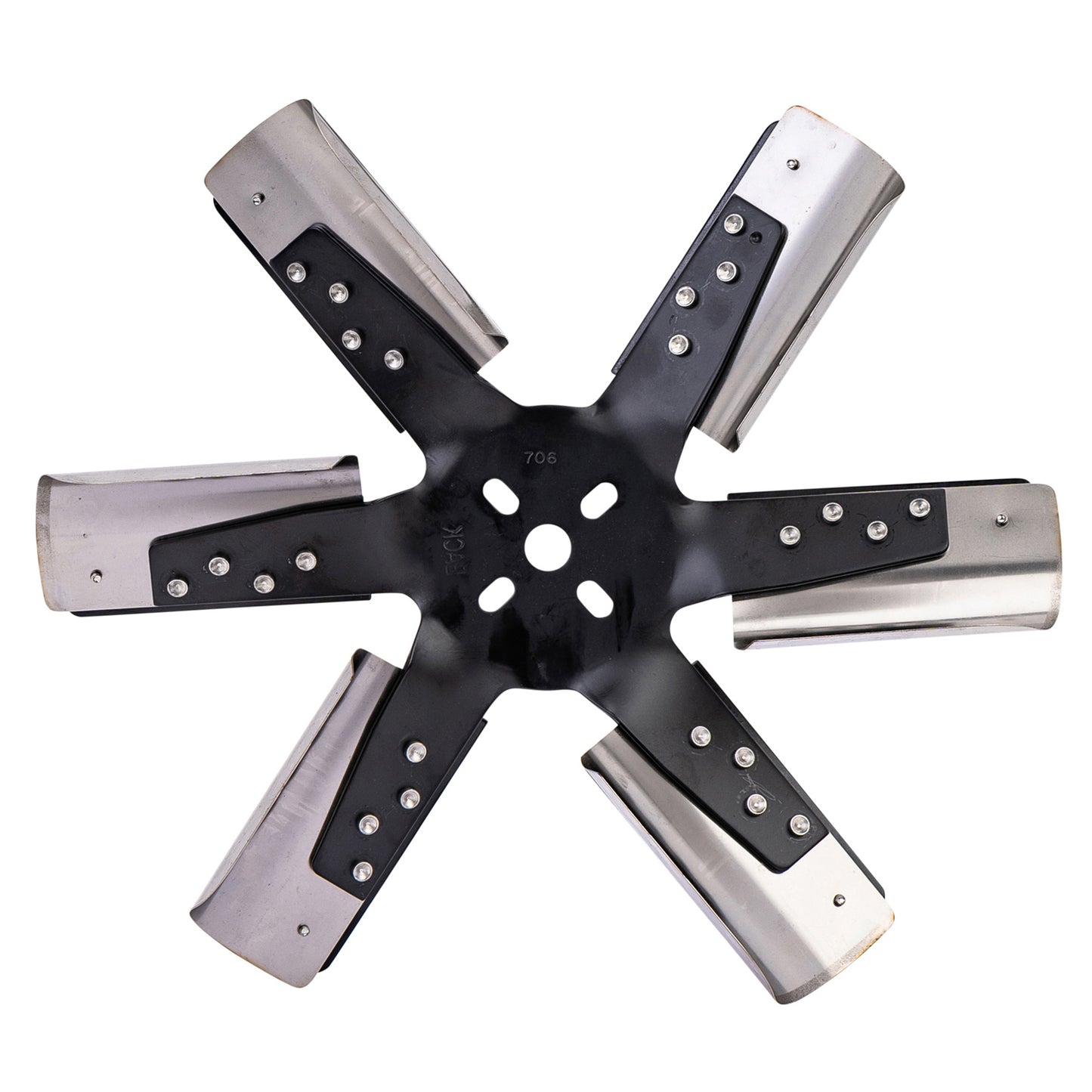 15" Heavy Duty Stainless Steel Standard Rotation Flex Fan Black Hub