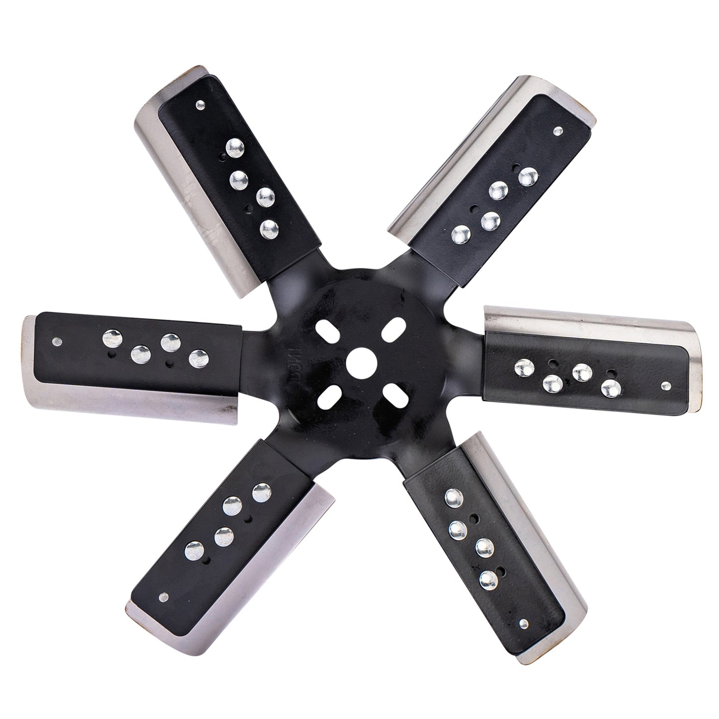 15" Heavy Duty Stainless Steel Standard Rotation Flex Fan Black Hub