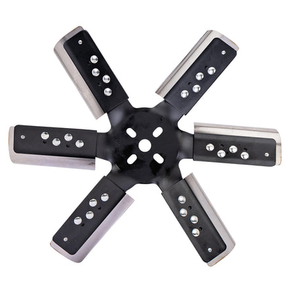 15" Heavy Duty Stainless Steel Standard Rotation Flex Fan Black Hub