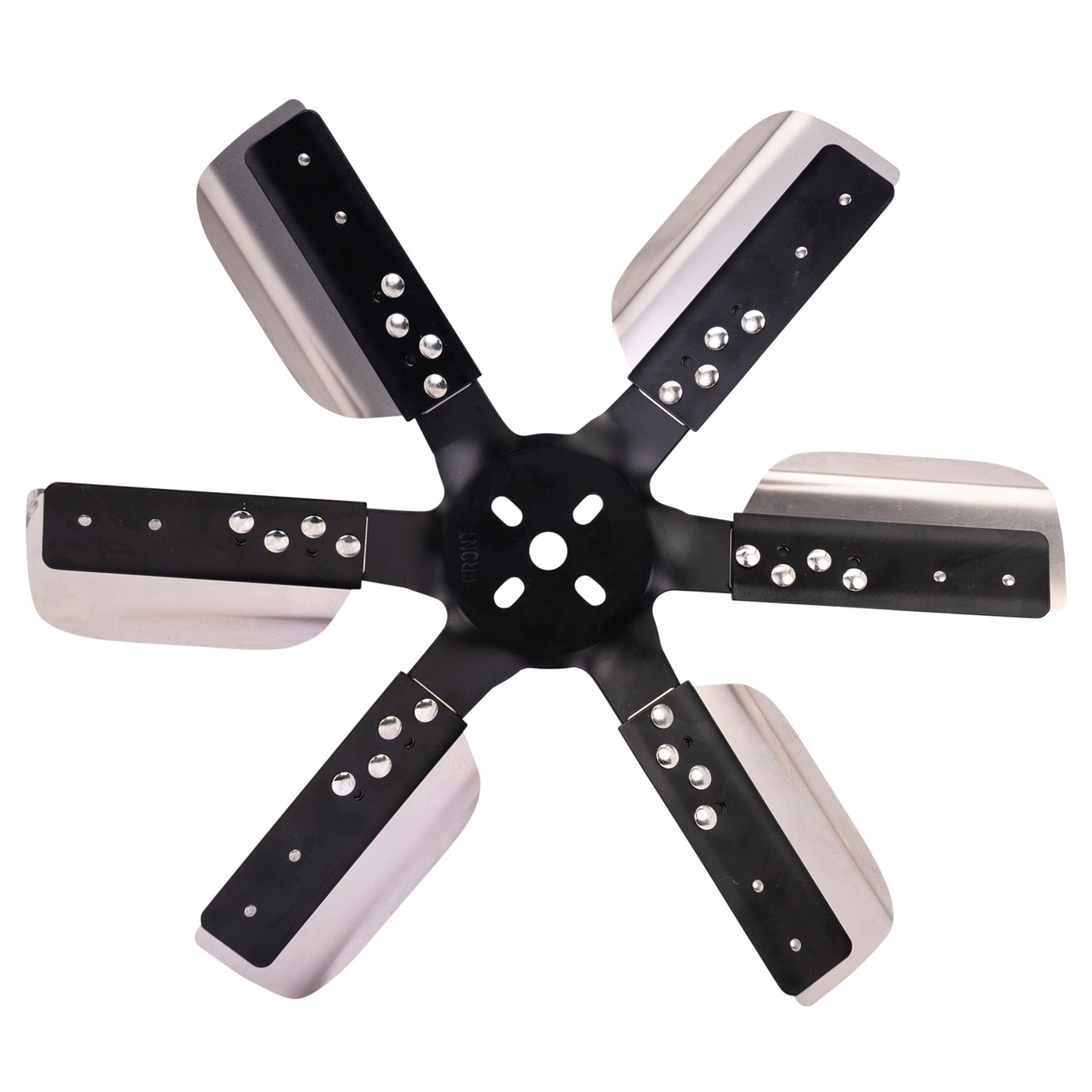 18" Heavy Duty Stainless Steel Standard Rotation Flex Fan Black Hub