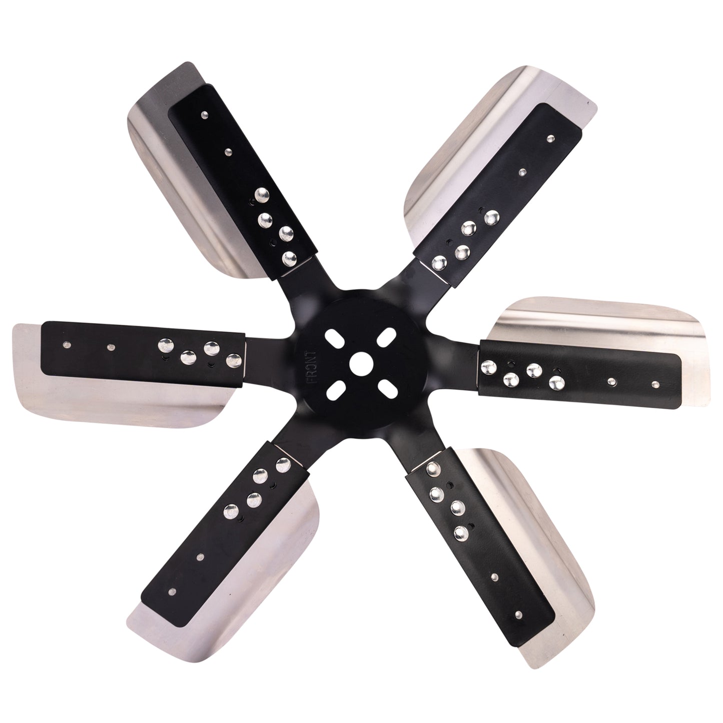19" Heavy Duty Stainless Steel Standard Rotation Flex Fan Black Hub