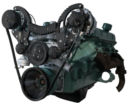 Buick Nailhead Serpentine System - AC & ALT - Black