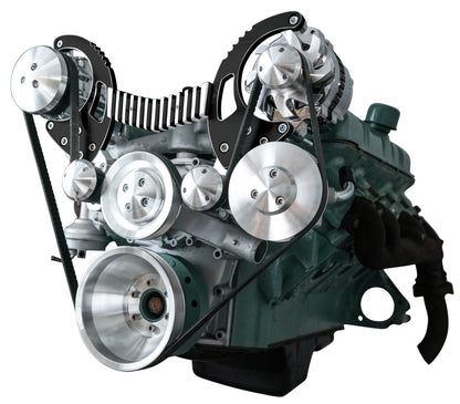 Buick Nailhead Serpentine System - AC & PS - Black Onyx