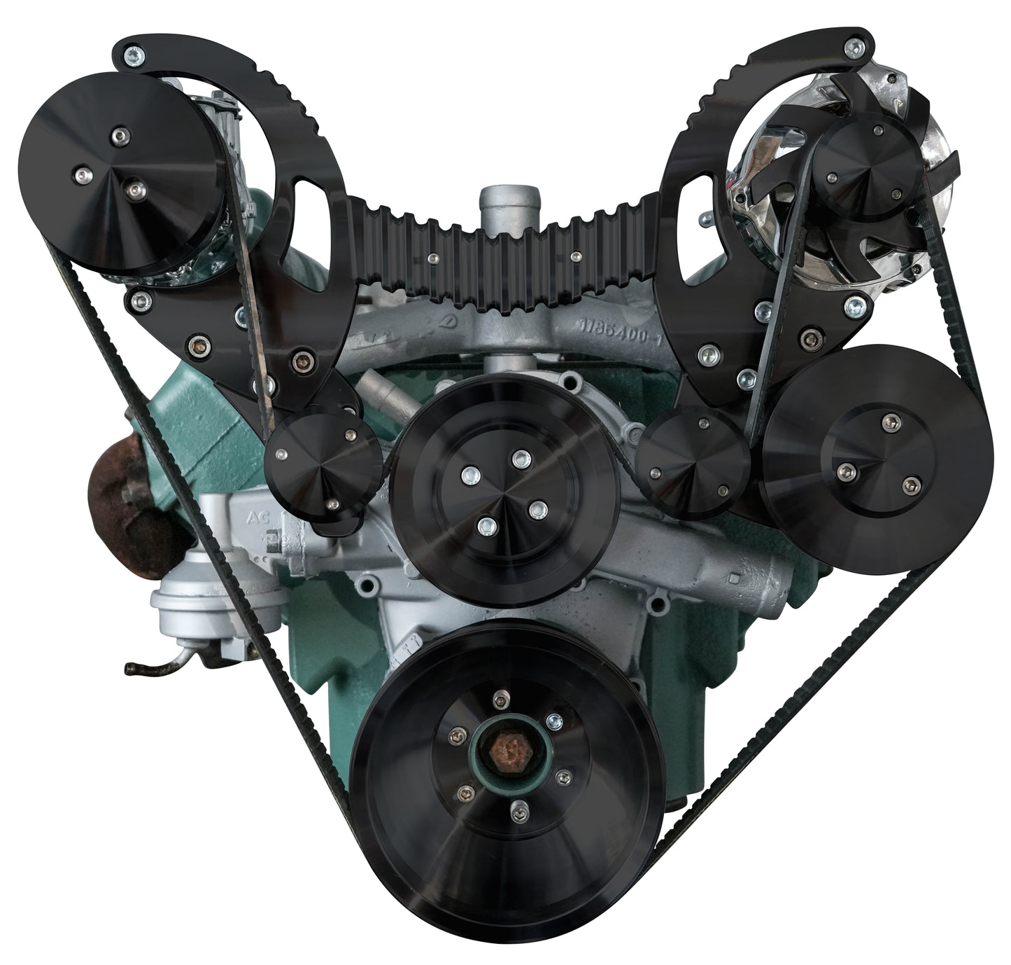 Buick Nailhead Serpentine System - AC & PS - Black