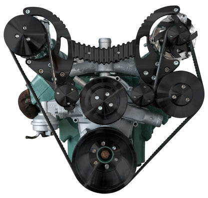 Buick Nailhead Serpentine System - AC & PS - Black