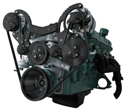 Buick Nailhead Serpentine System - AC & PS - Black