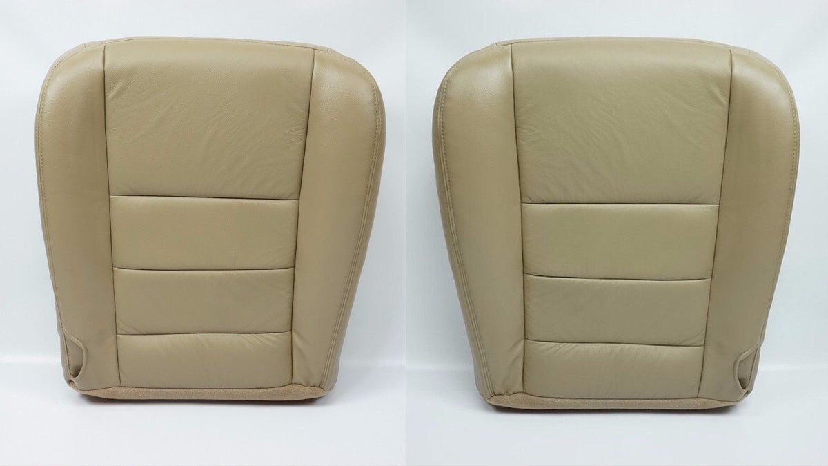 2002-2007 Ford F250 F350 Lariat Driver& Passenger Bottom Leather Seat Cover Tan