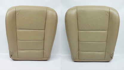 2002-2007 Ford F250 F350 Lariat Driver& Passenger Bottom Leather Seat Cover Tan