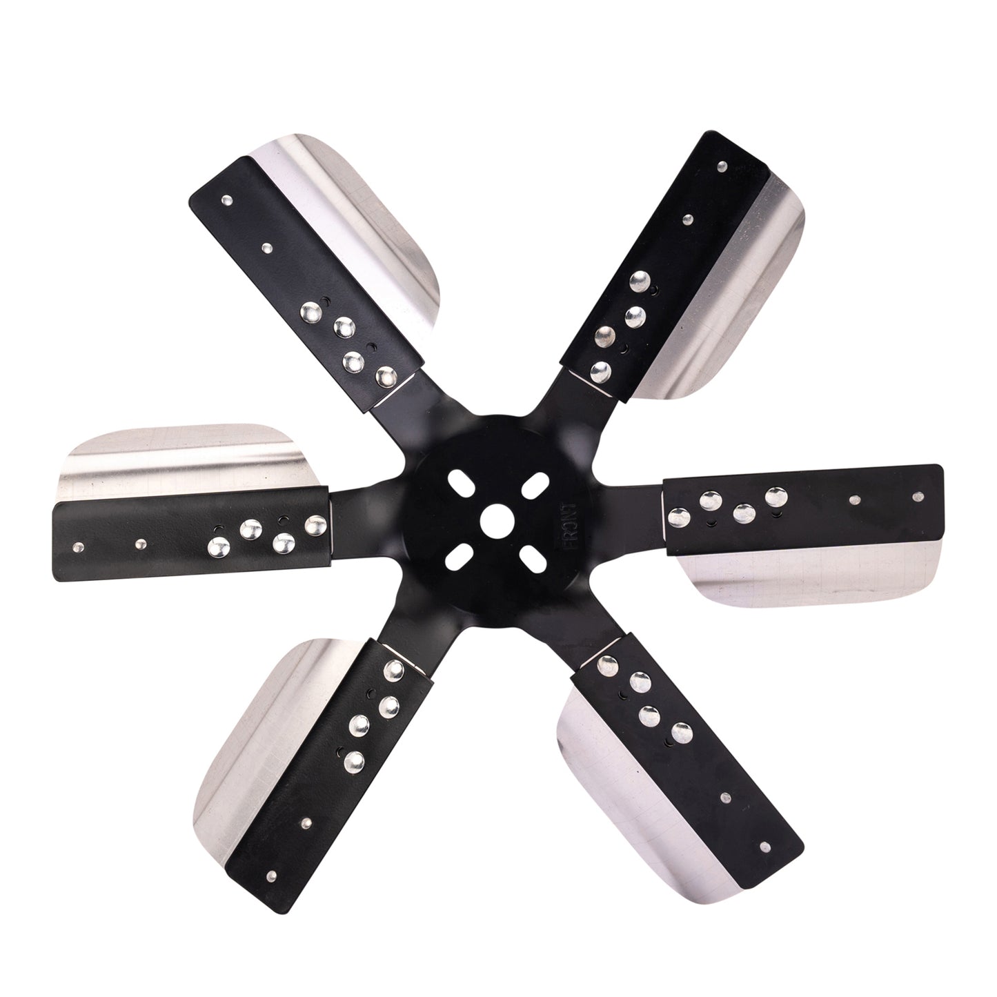 17" Heavy Duty Stainless Steel Reverse Rotation Flex Fan Black Hub