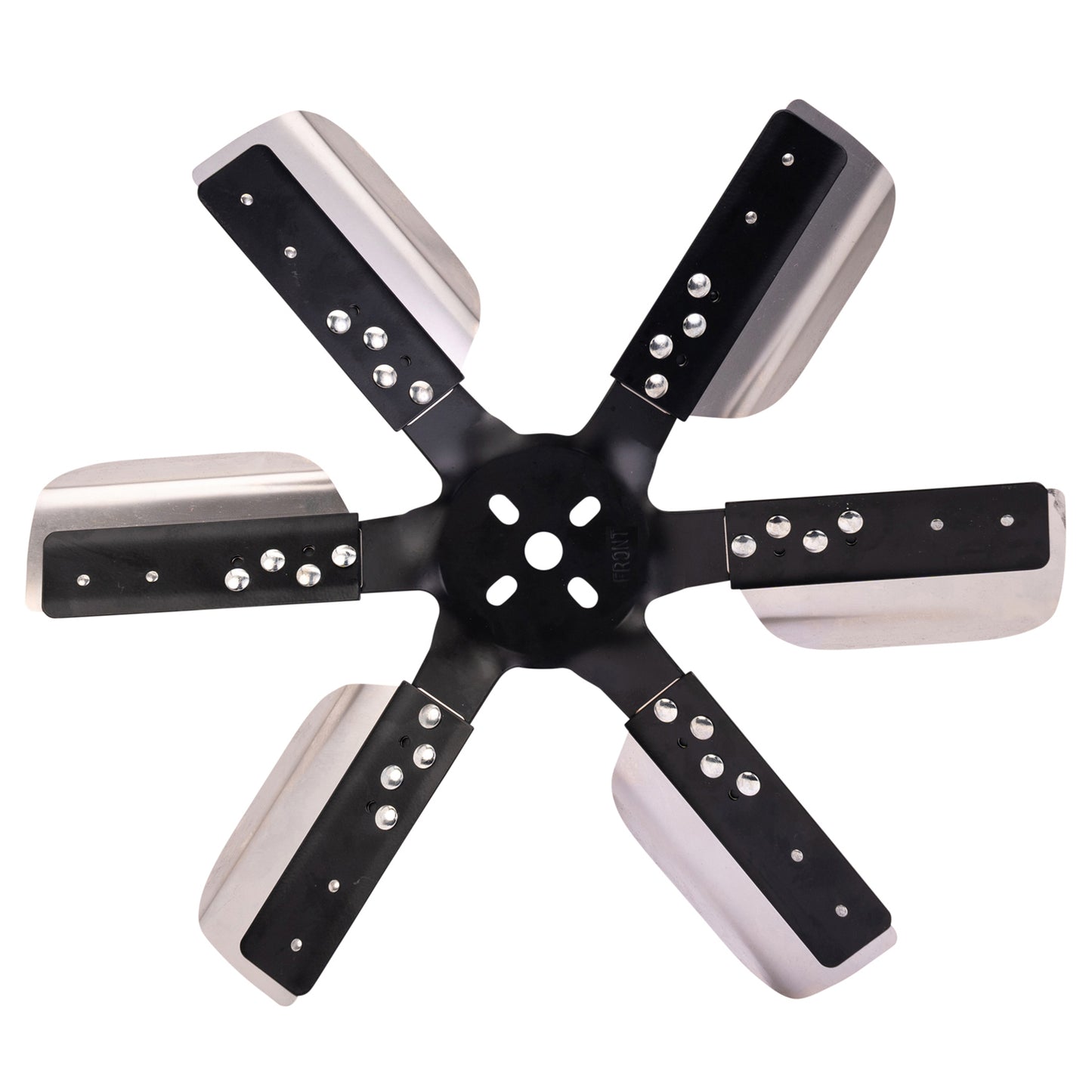 18" Heavy Duty Stainless Steel Reverse Rotation Flex Fan Black Hub