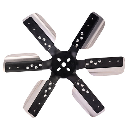18" Heavy Duty Stainless Steel Reverse Rotation Flex Fan Black Hub