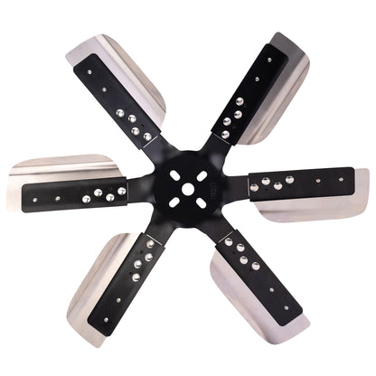 19" Heavy Duty Stainless Steel Reverse Rotation Flex Fan Black Hub