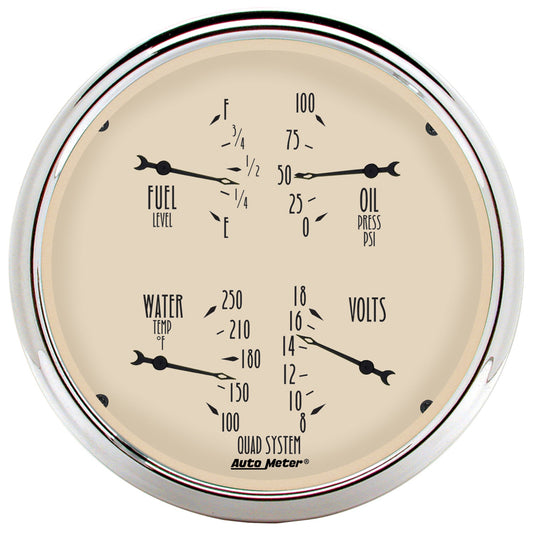 5 In. QUAD GAUGE 100 PSI/100-250 Fahrenheit/8-18V/240-33 O ANTIQUE BEIGE