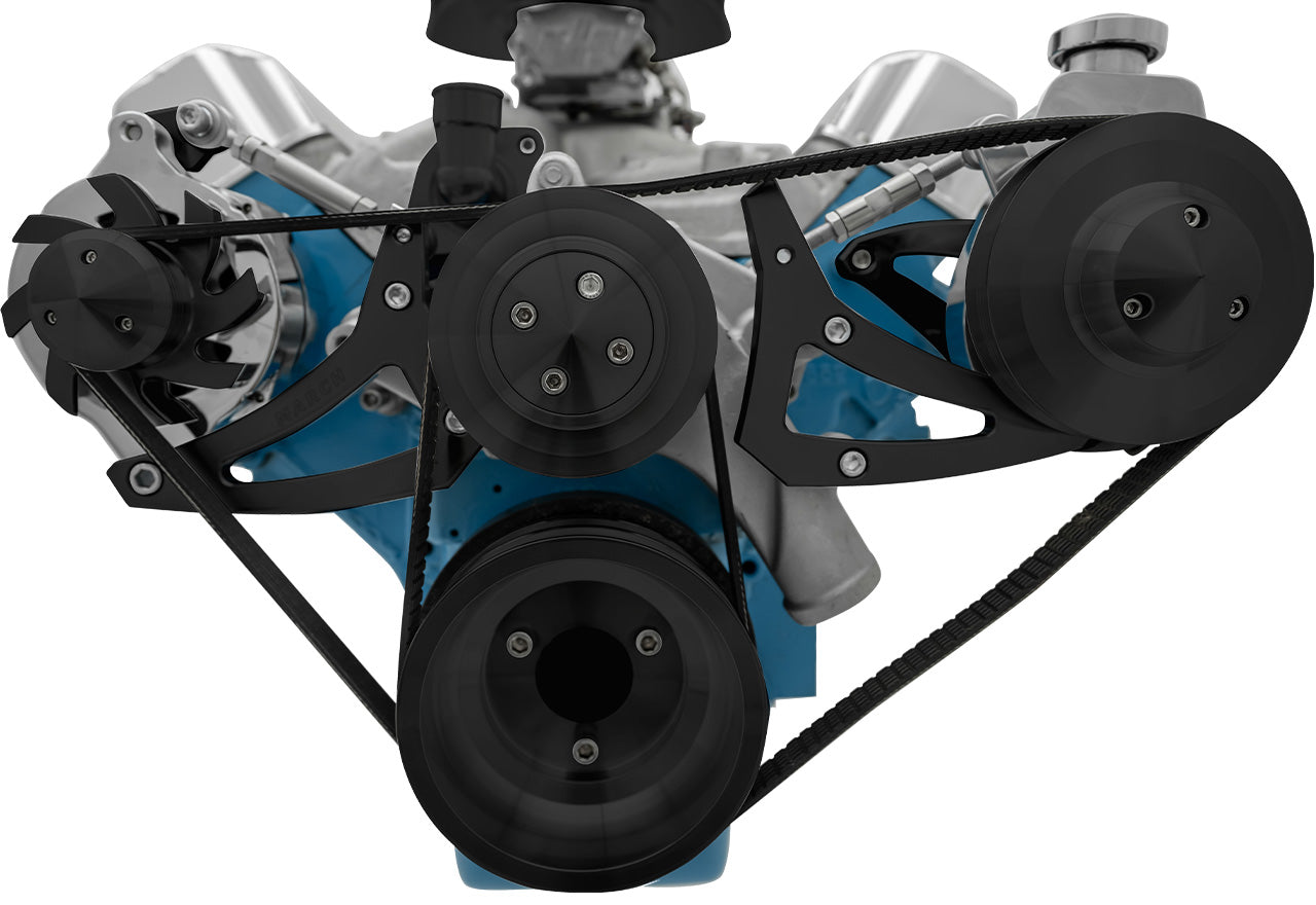 Ford FE Serpentine System: PS-Key - Black