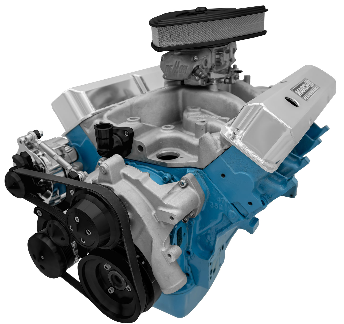 Ford FE Serpentine System - AC And ALT - Black