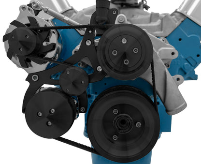 Ford FE Serpentine System - AC And ALT - Black