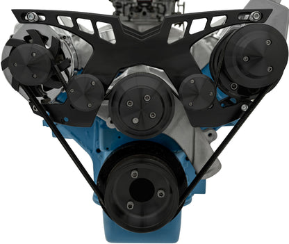 Ford FE Pro Track Serpentine System - PS-Key - Black