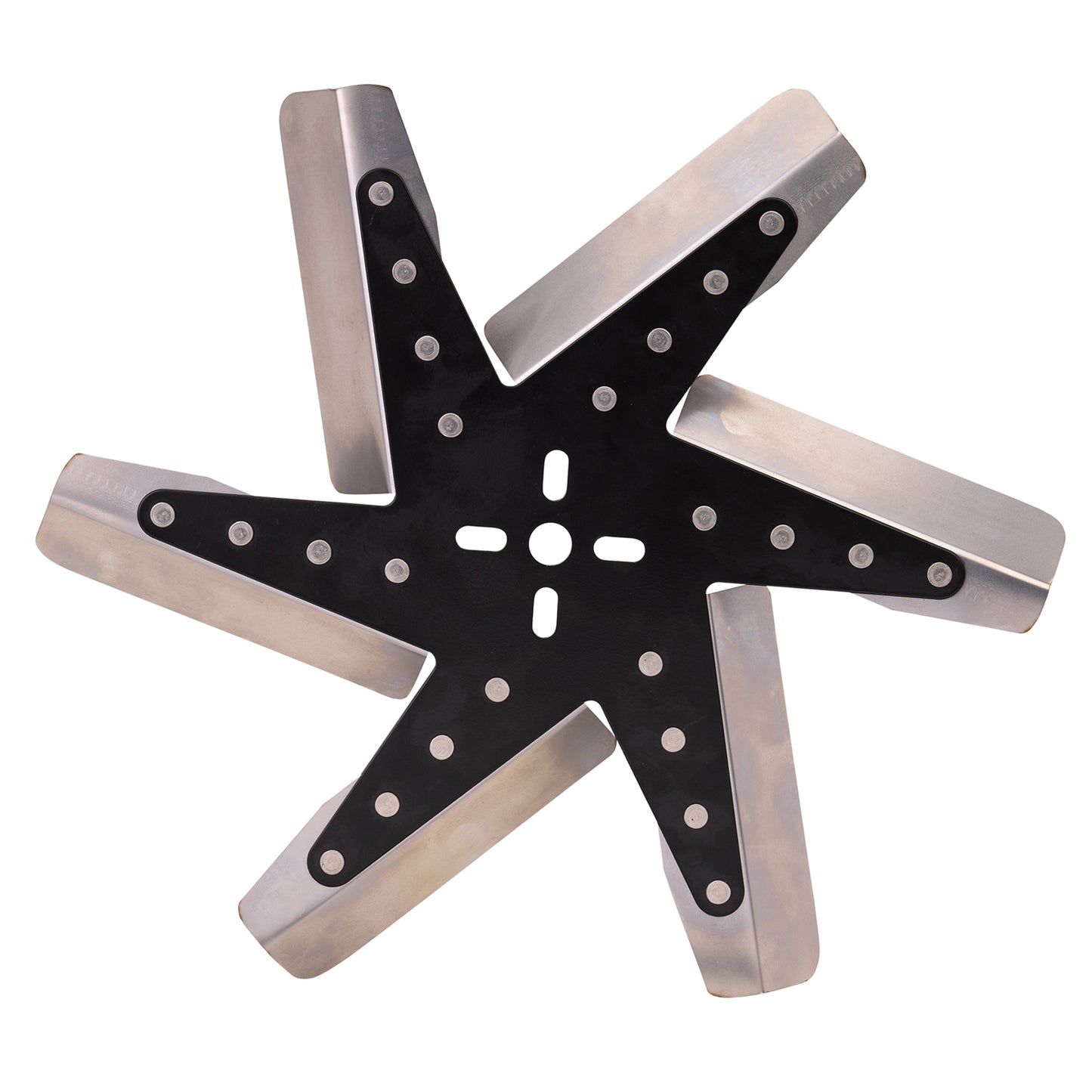 15" High Performance Stainless Steel Standard Rotation Flex Fan Black Hub