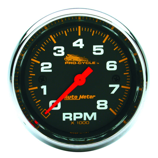2-5/8 In. TACHOMETER 0-8000 RPM BLACK PRO-CYCLE