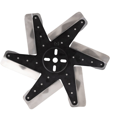 13" High Performance Stainless Steel Reverse Rotation Flex Fan Black Hub