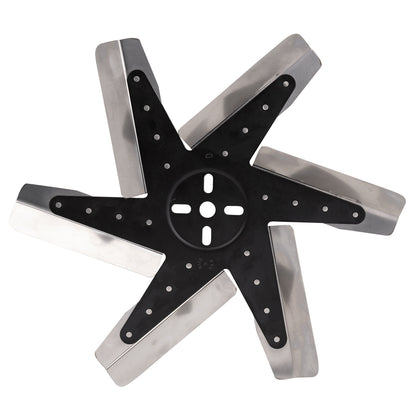 15" High Performance Stainless Steel Reverse Rotation Flex Fan Black Hub