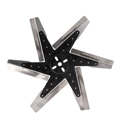 17" High Performance Stainless Steel Reverse Rotation Flex Fan Black Hub