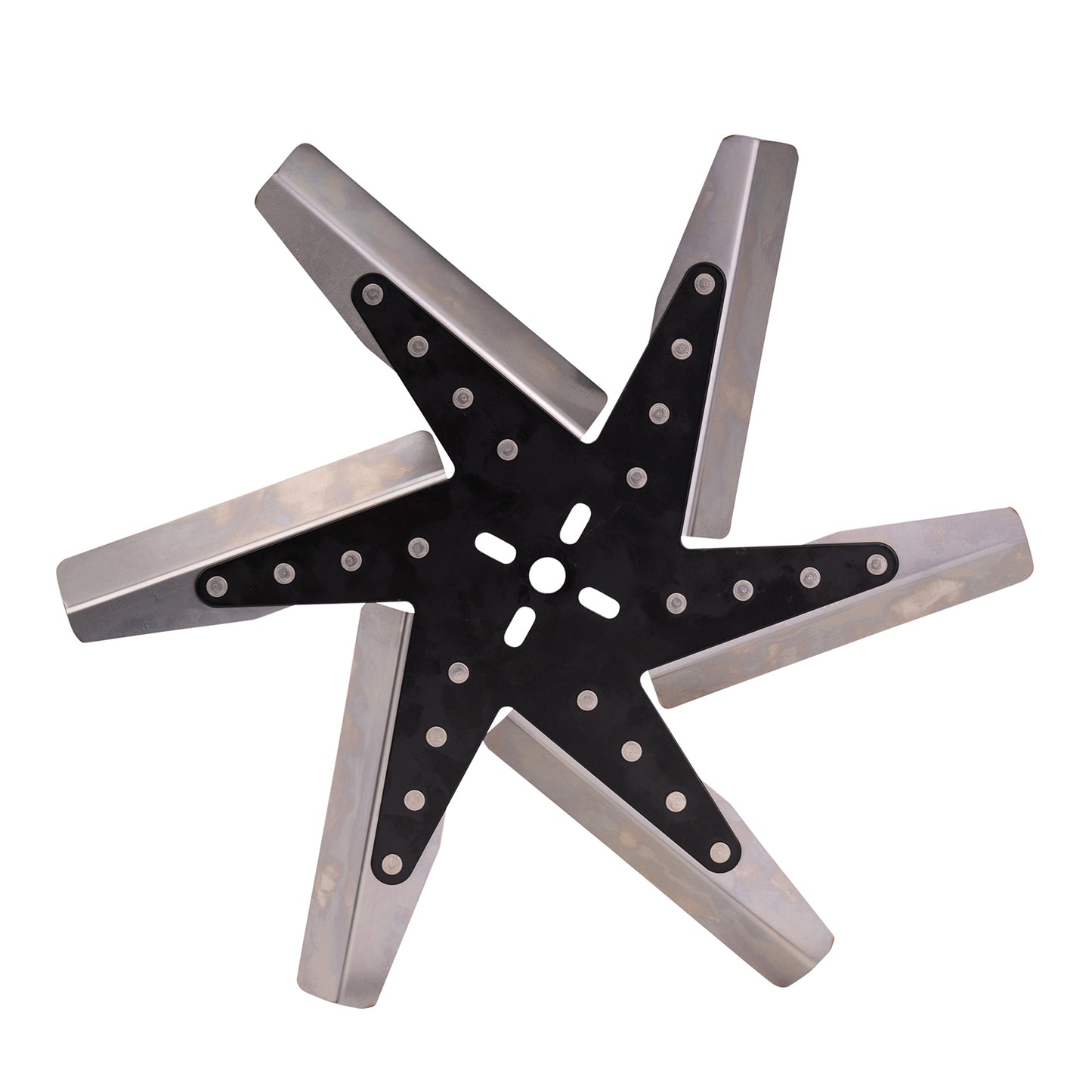 17" High Performance Stainless Steel Reverse Rotation Flex Fan Black Hub