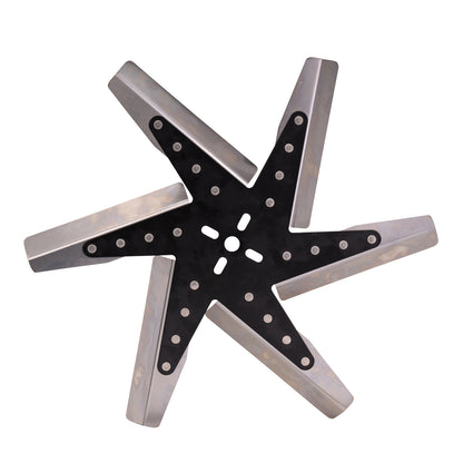 17" High Performance Stainless Steel Reverse Rotation Flex Fan Black Hub