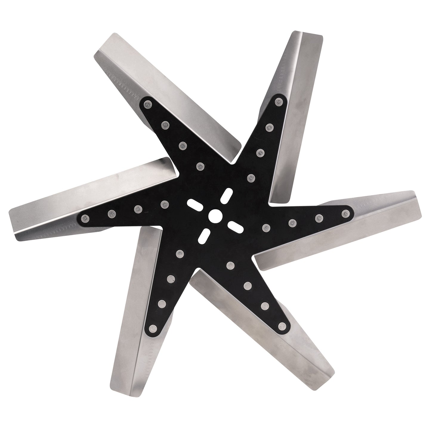 18" High Performance Stainless Steel Reverse Rotation Flex Fan Black Hub