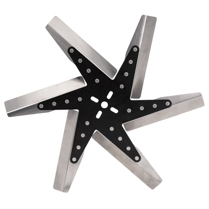 18" High Performance Stainless Steel Reverse Rotation Flex Fan Black Hub