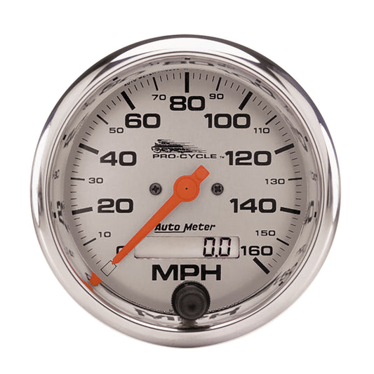 3-3/4 In. SPEEDOMETER 0-160 MPH SILVER PRO-CYCLE