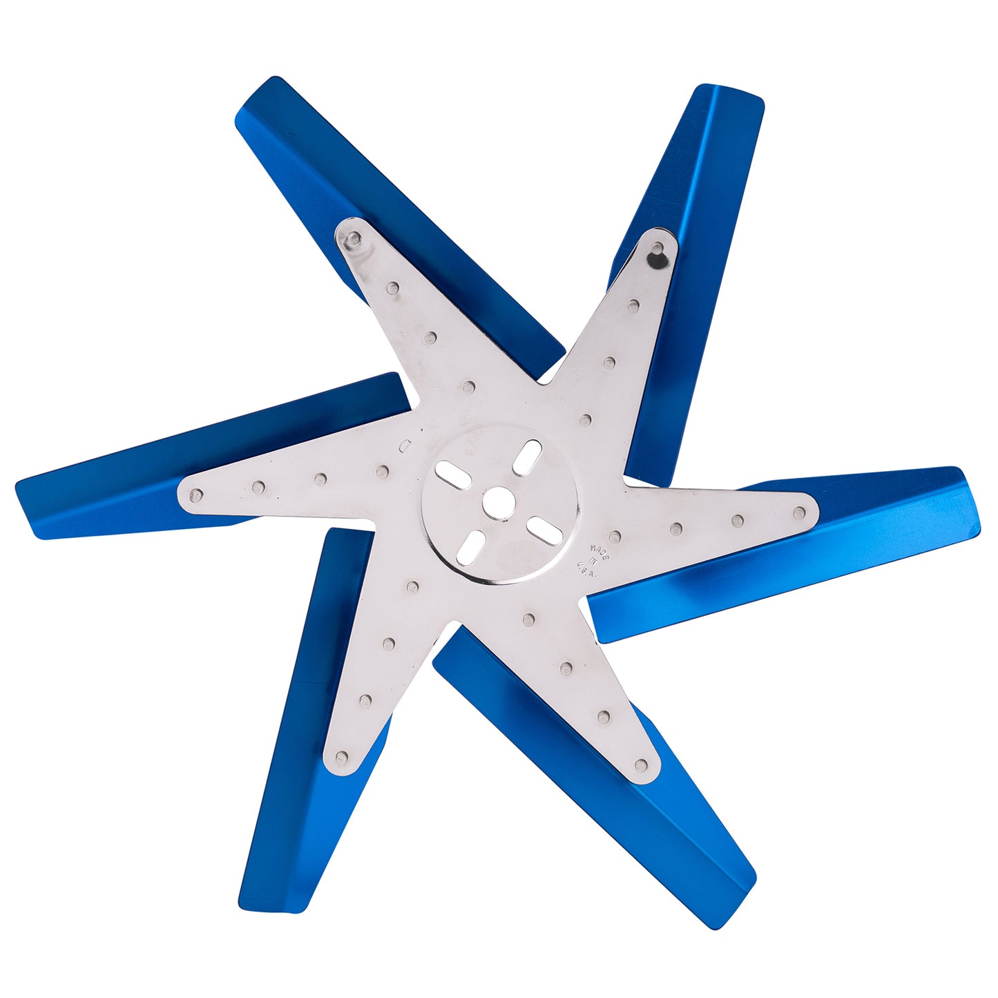 18" High Performance Alum Standard Rotation Flex Fan Blue Blade With Chrome Hub