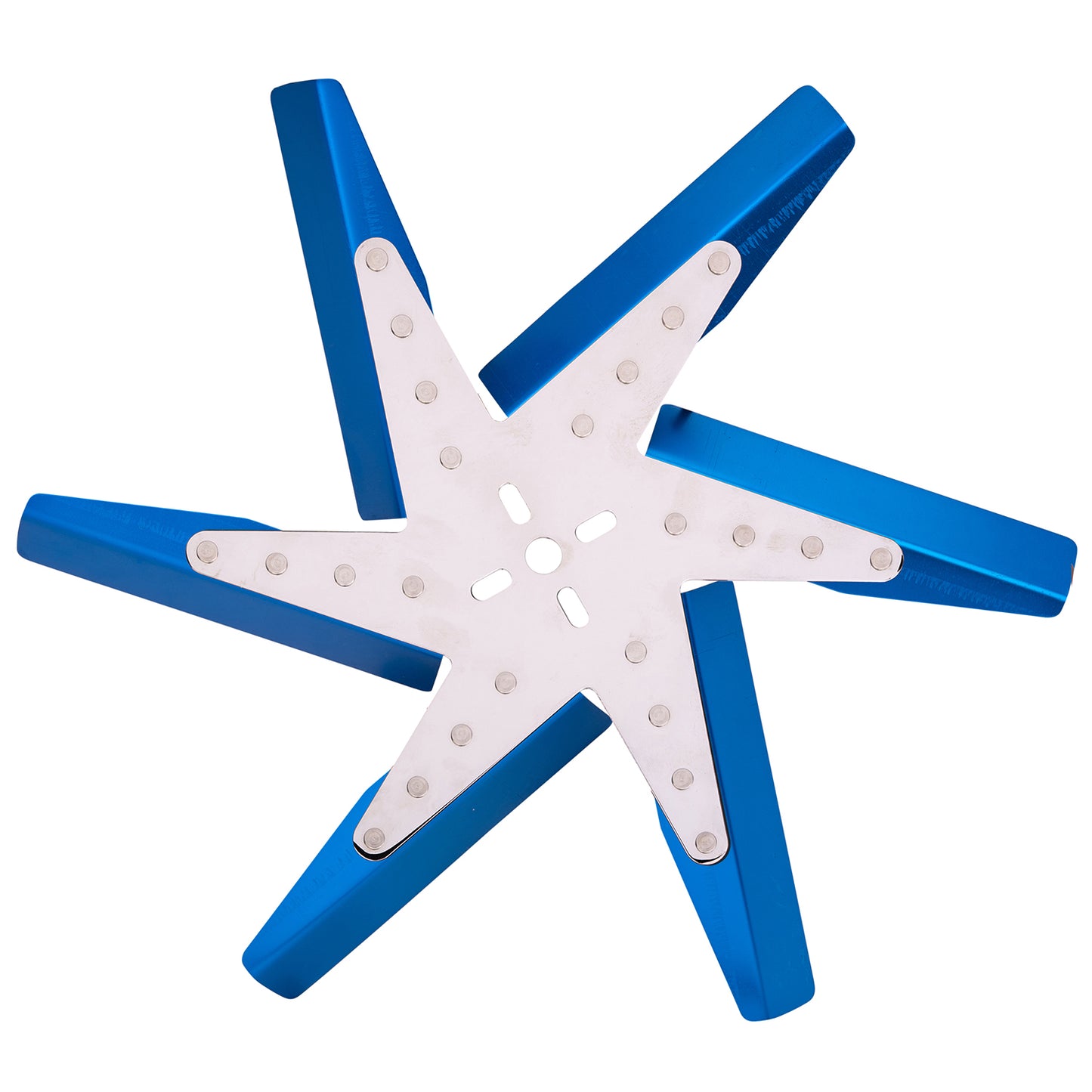 18" High Performance Alum Standard Rotation Flex Fan Blue Blade With Chrome Hub