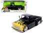 1955 Chevrolet Stepside Pickup Truck Matt Black with Yellow Flames "Just Trucks" Series 1/24 Diecast Model Car by Jada  free shipping USA