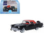 1956 Ford Thunderbird Raven Black with Fiesta Red Top 1/87 (HO) Scale Diecast Model Car by Oxford Diecast  free shipping USA