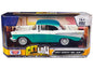 1957 Chevrolet Bel Air Lowrider Turquoise Metallic and White "Get Low" Series 1/24 Diecast Model Car by Motormax  free shipping USA