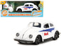 1959 Volkswagen Beetle "Holt" White with Blue Graphics and Boxing Gloves Accessory "Punch Buggy" Series 1/32 Diecast Model Car by Jada  free shipping USA