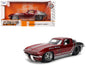 1963 Chevrolet Corvette Stingray "Chevy Racing" Red Metallic and Gray "Bigtime Muscle" Series 1/24 Diecast Model Car by Jada  free shipping USA