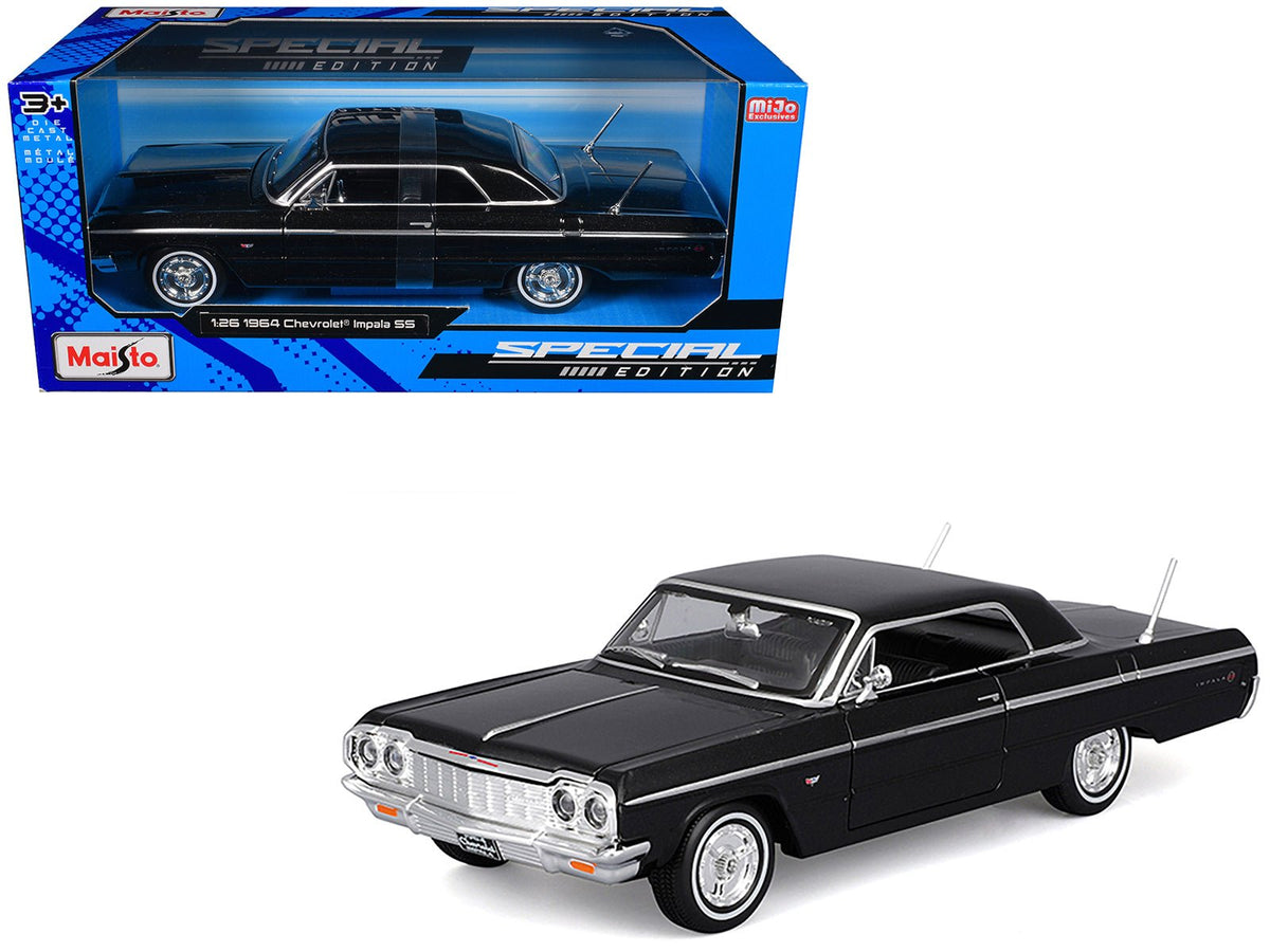 1964 Chevrolet Impala SS Black "Special Edition" Series 1/26 Diecast Model Car by Maisto  free shipping USA