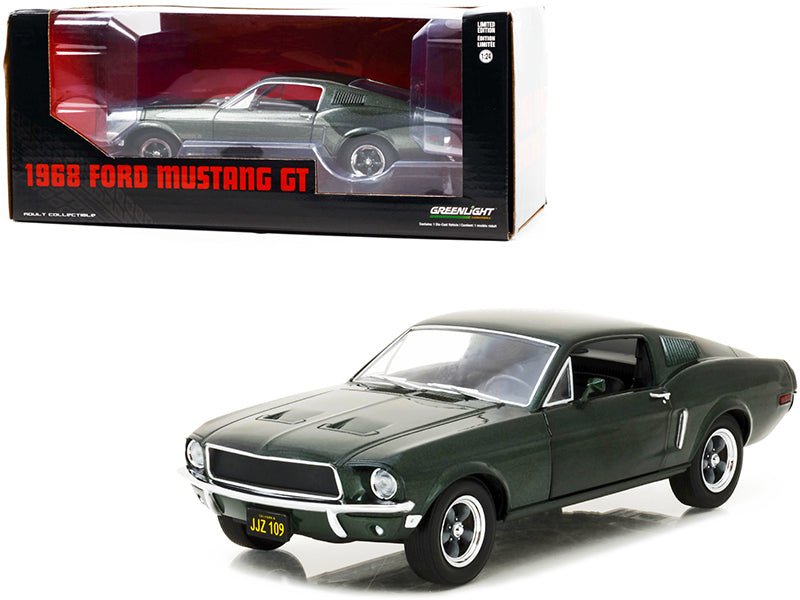 1968 Ford Mustang GT Fastback Highland Green Metallic 1/24 Diecast Model Car by Greenlight  free shipping USA